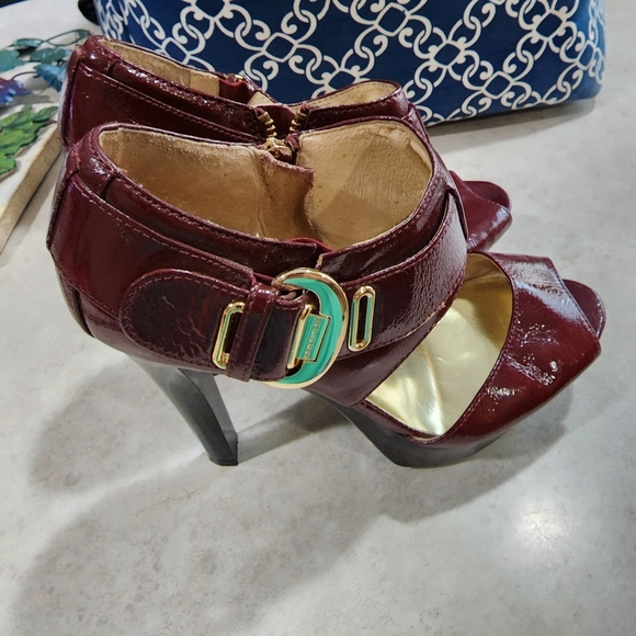 Michael Kors Shoes - Michael Kors Buckle Outside Zipper Inside Women's Heels Size 7M